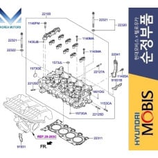 mobis head cylinder engine t-gdi g4ld hyundai kia 2016-23